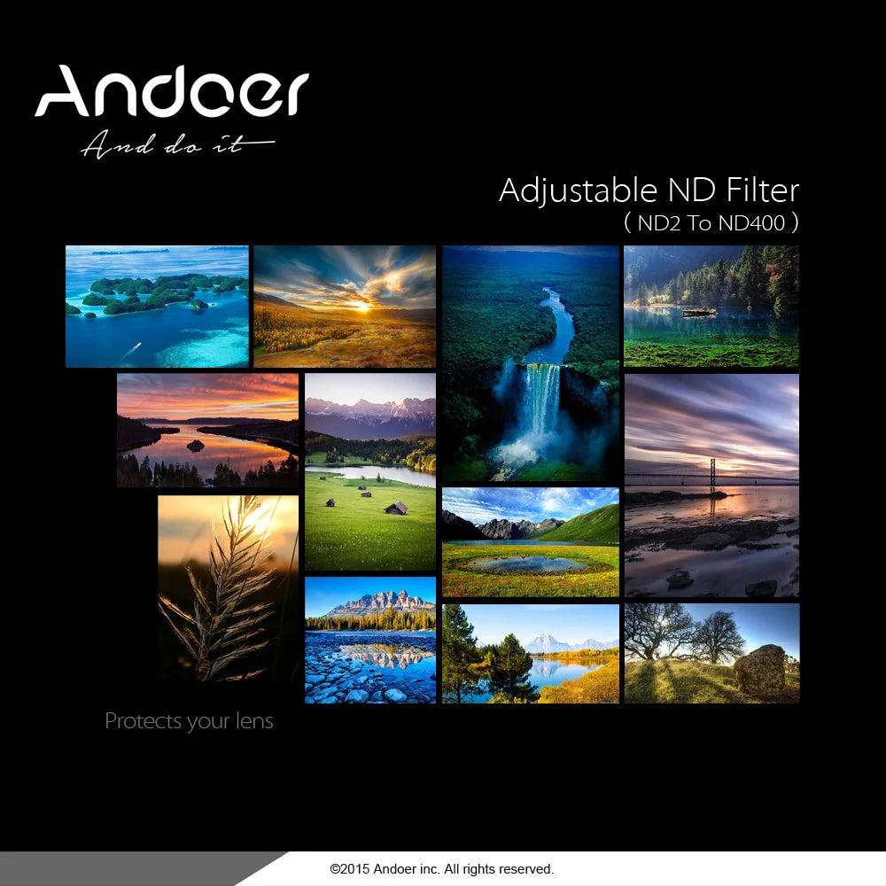 58mm Variable ND2–ND400 Neutral Density Filter for DSLR Camera Lens Filter Qst