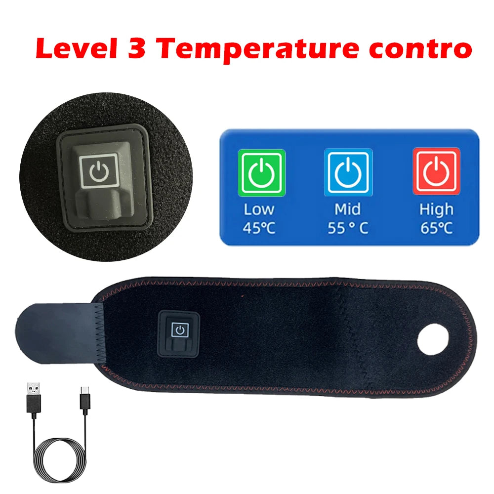 USB Electric Heated Wrist Massager – 3-Level Warmth Wrap Wrist Massager Qst Only Heating