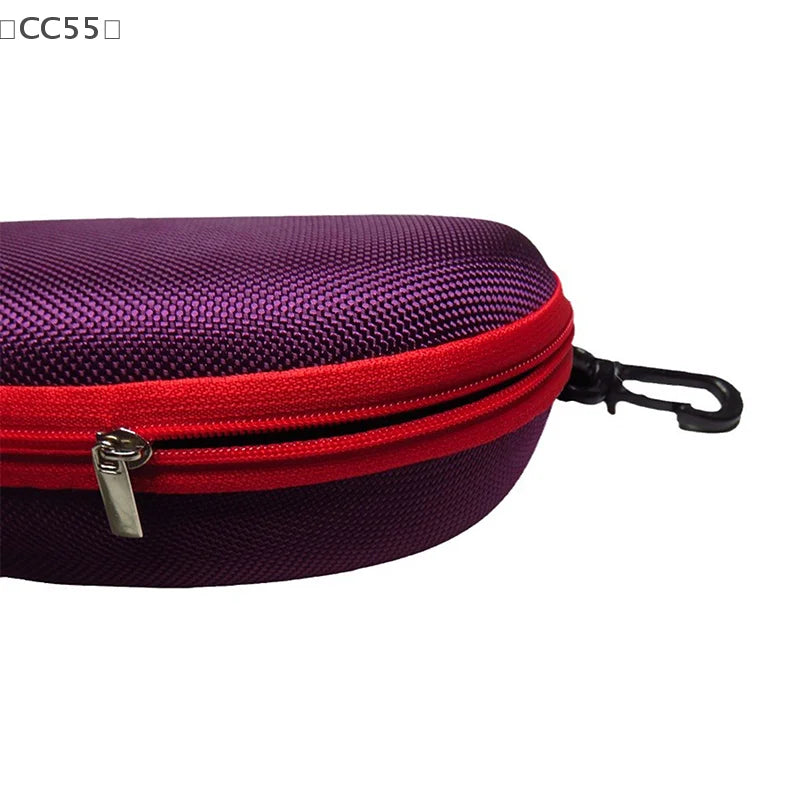 EVA Hard Glasses Case with Carabiner Hook | Colorful Zipper Eyeglasses Case Qst