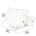 Portable HD Phone Screen Magnifier – 14" Foldable Stand Phone Screen Magnifier Qme White