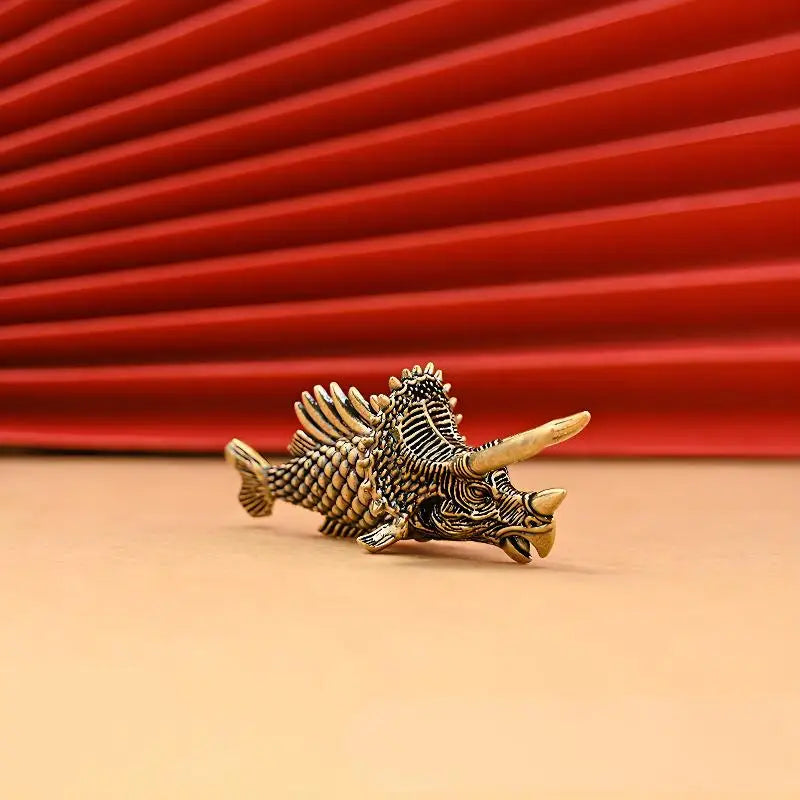 Brass Fish Figurine Retro Lucky Animal Statue Home Decor Brass Figurine Qst