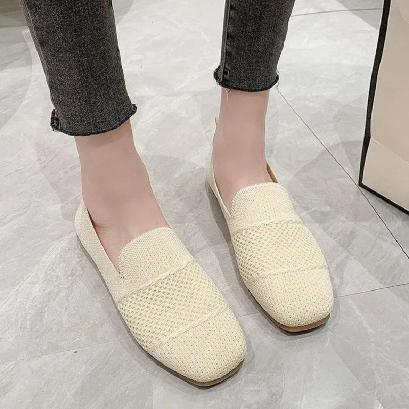 Women's Lightweight Breathable Mesh Flat Loafers Slip-On Women's Flat Loafers Qst