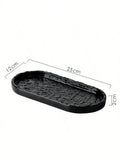 Ceramic Stone Bathroom Tray – Jewelry & Soap Storage Rack Bathroom Storage Tray Qme S black