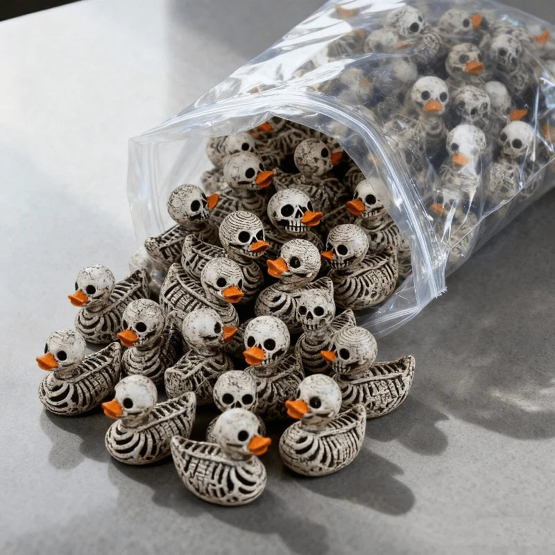 Gothic Skeleton Duck Resin Statue | Halloween Desktop Decor Resin Figurine Qme 10pcs S
