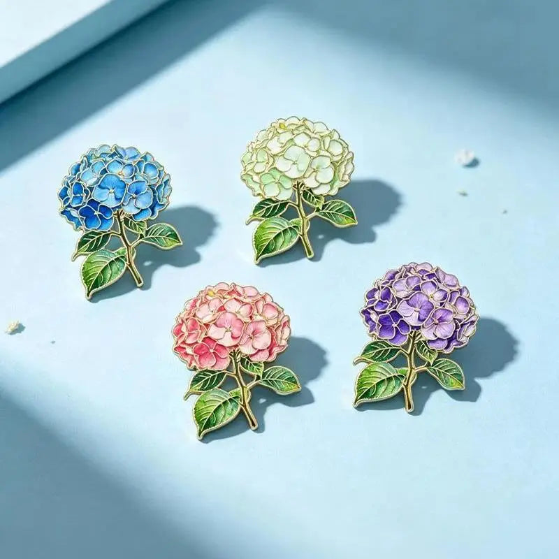 Botanical Enamel Flower Lapel Pin – Elegant Floral Brooch Enamel Lapel Pin Qme