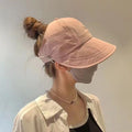 Foldable Wide Brim Ponytail Sun Hat – Women's Quick-Dry Visor Women's Sun Hat Qst Pink
