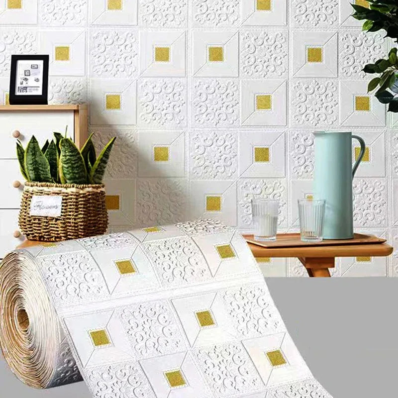 3D Foam Brick Wall Sticker Self-Adhesive Panel 70x100cm Foam Wall Panel Qme