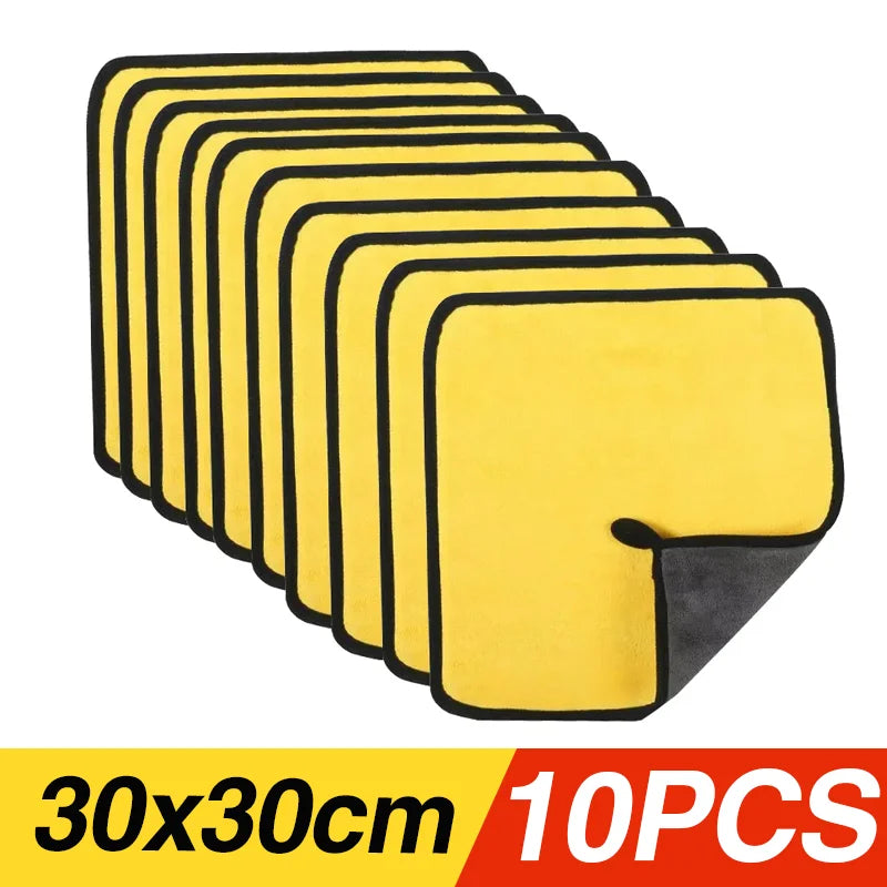 Thickened Microfiber Car Cleaning Towels – Lint-Free, Quick-Dry Microfiber Cleaning Towels Qme 10pcs 30x30cm