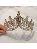 Luxury Bridal Hair Crown – Multicolor Sparkly Wedding Headpiece Bridal Hair Crown Qme gold