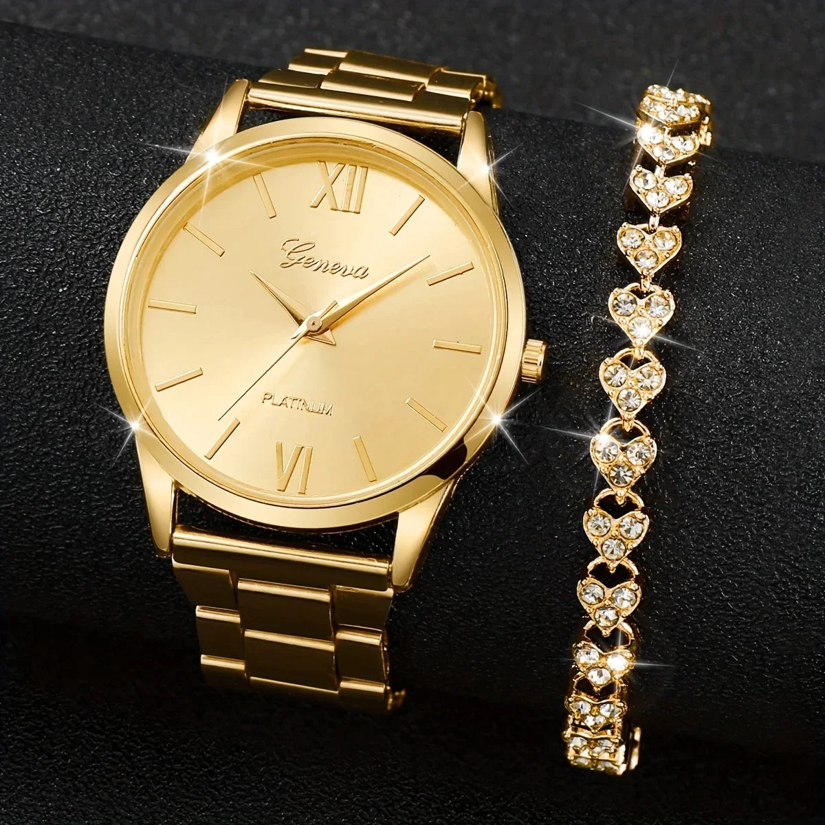 Golden Minimalist Quartz Watch Steel Band | Women's Business Women's Quartz Watch Qme Gold