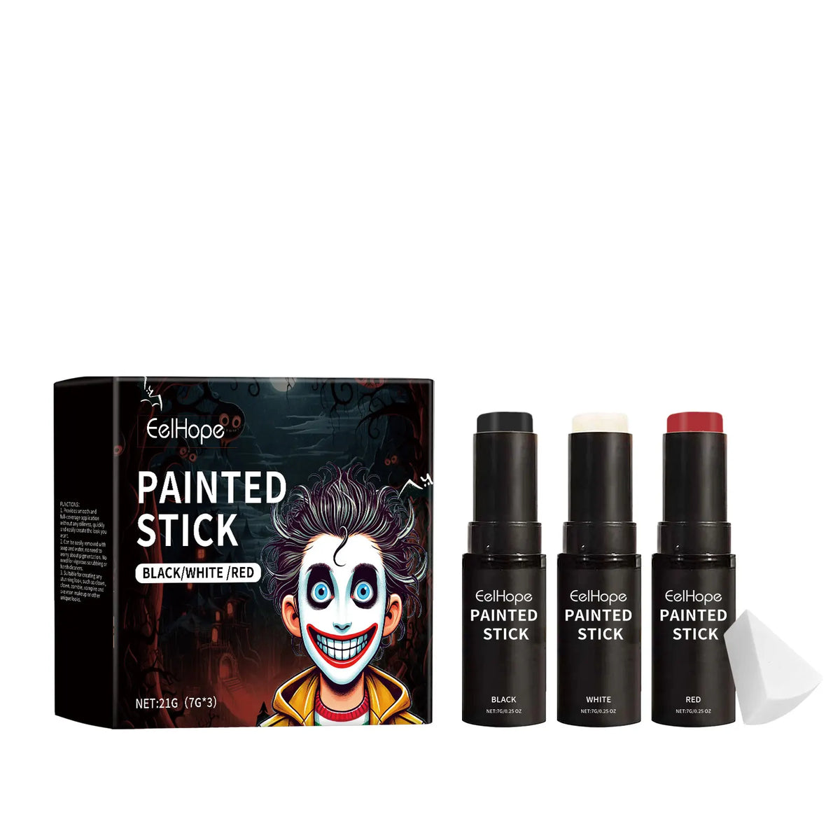 Face & Body Paint Crayons – Cosplay, Clown & Halloween Makeup Face & Body Paint Qme 1 Box