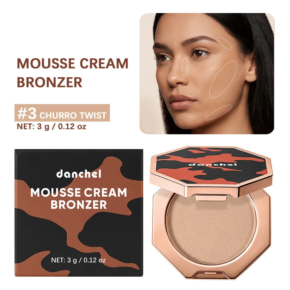 DANCHEL Souffle Mousse Contour Bronzer – Waterproof Long Wear Bronzer & Highlighter Qst 03