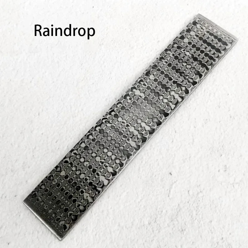 Damascus Steel Blade Billet 58HRC VG10 DIY Knife Making Blank Knife Making Billet Qst 16x3x0.3 CM Raindrop