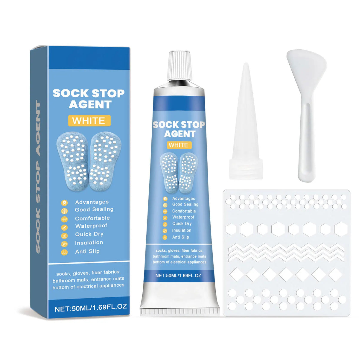 Anti-Slip Sock Stop Glue – Silicone Sole & Heel Protector 50ml Anti-Slip Sock Glue Qst 1 set Boxed