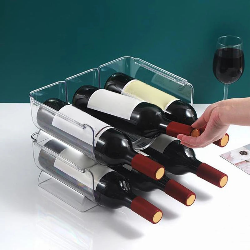 Stackable Wine Bottle Rack – Clear Counter Storage Stand Wine Bottle Rack Qst