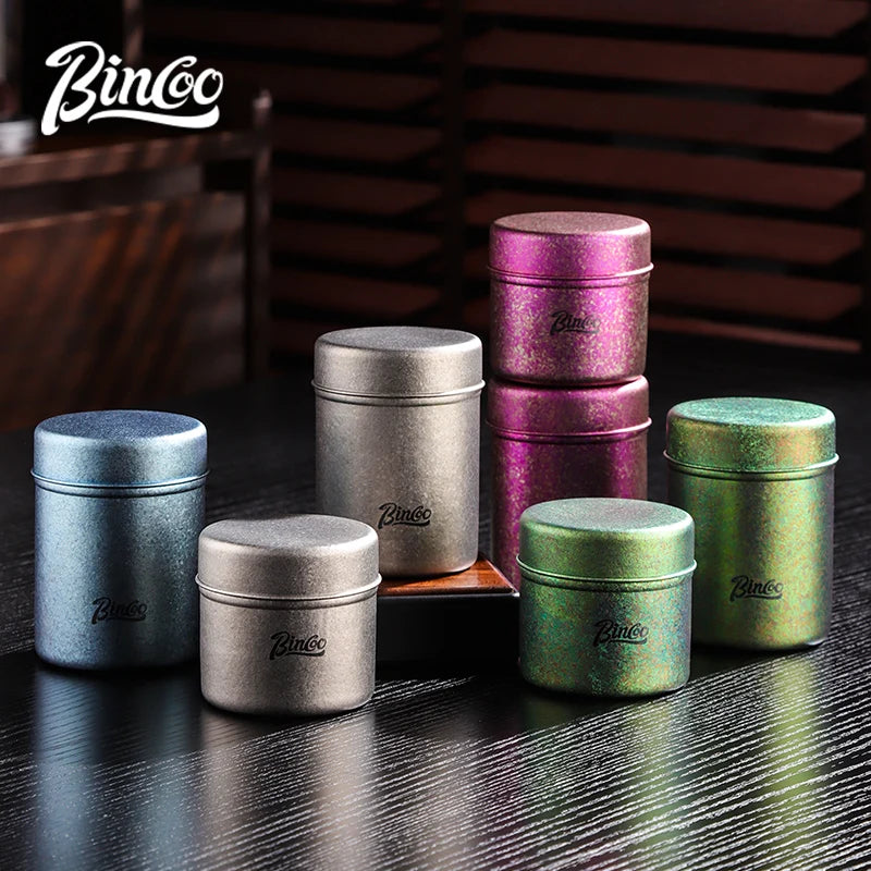 Bincoo Pure Titanium Airtight Coffee Canister – Travel & Camping Coffee Storage Canister Qst