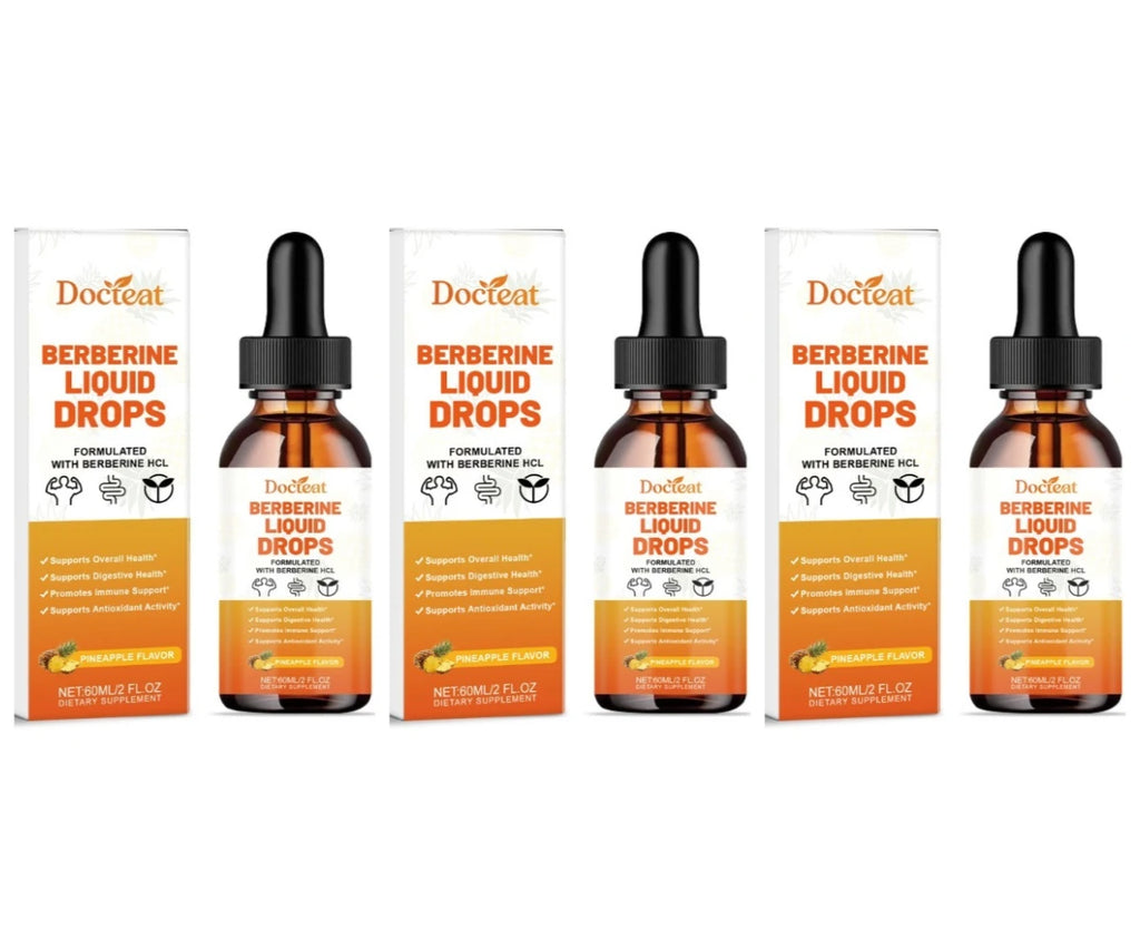 Berberine Liquid Drops – Pineapple, Green Coffee & Cinnamon Herbal Supplement Qst 180 ml(Pack of 3)