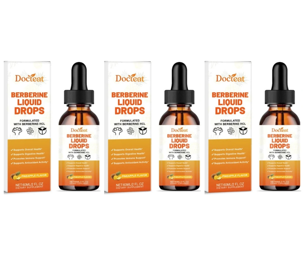 Berberine Liquid Drops – Pineapple, Green Coffee & Cinnamon Herbal Supplement Qst 180 ml(Pack of 3)