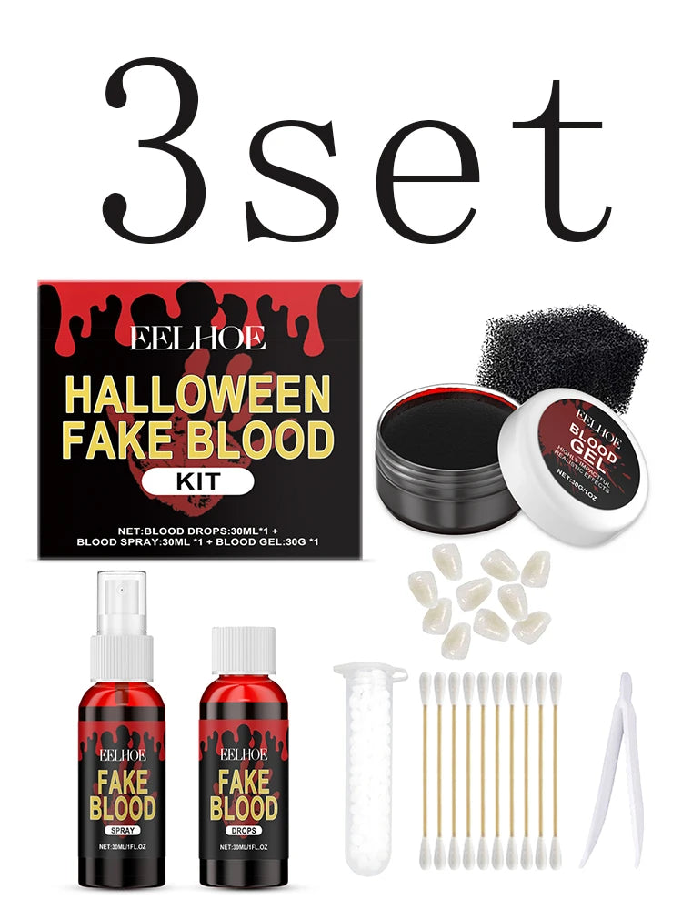 Halloween Fake Blood Set – Special Effects Body Paint Makeup Special Effects Makeup Qst 3set