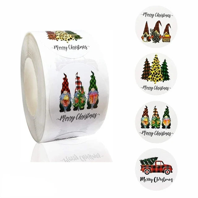 Christmas Self-Adhesive Stickers – Santa & Tree Seal Labels Christmas Stickers Qme