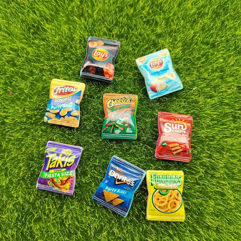 Miniature Potato Chips Dollhouse Snack Decorations – Resin Dollhouse Miniature Prop Qme