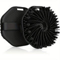 Silicone Back Brush Shower Scrubber with Handle – 6 Colors Silicone Bath Brush Qme Black 1Pc