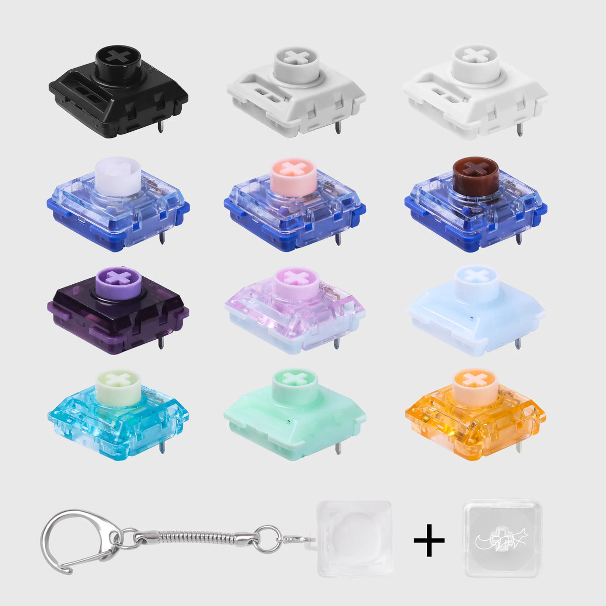 12-Button Acrylic Mechanical Keyboard Fidget Toy | 12 Colors Mechanical Fidget Toy Qme