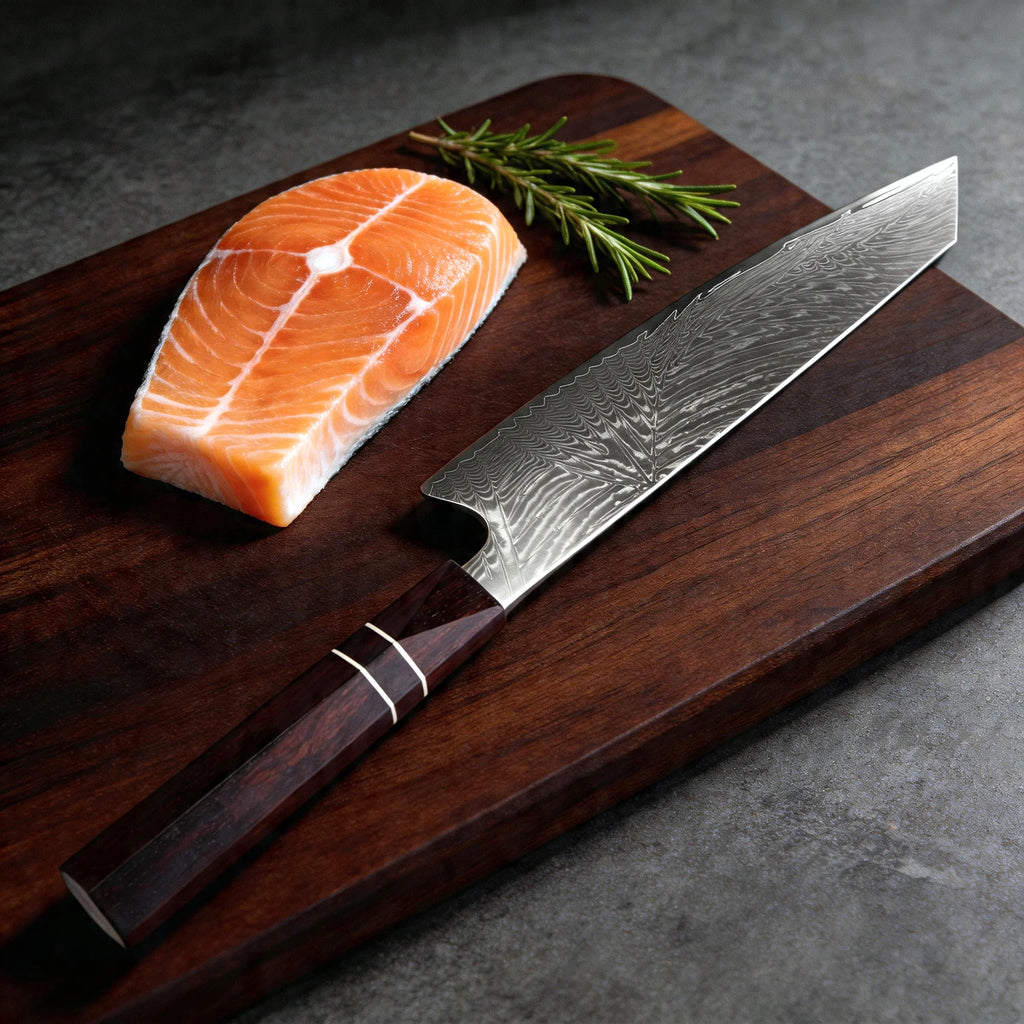 XITUO 8" Kiritsuke Chef Knife – Damascus Steel & Ebony Handle Damascus Chef Knife Qst