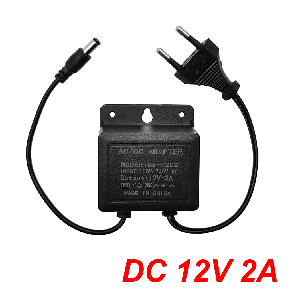DC 12V 2A Waterproof Power Adapter for CCTV, NVR, DVR, Router Power Adapter Qst Default Title