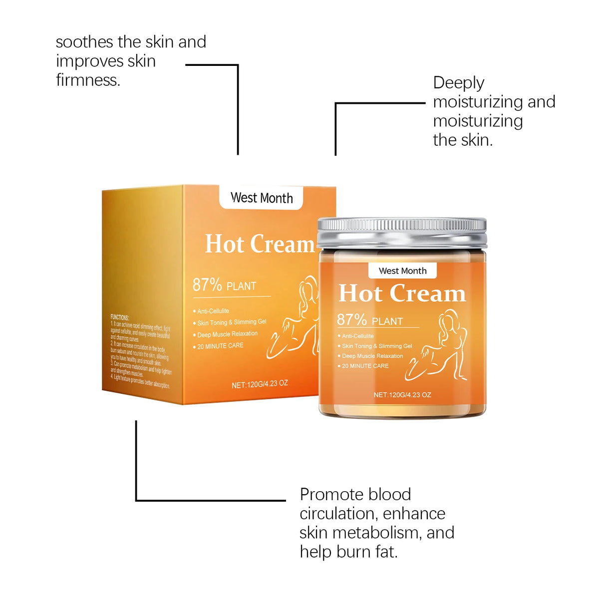 WEST MONTH Body Firming Cream – Moisturizing Tightening Lotion Body Firming Cream Qst