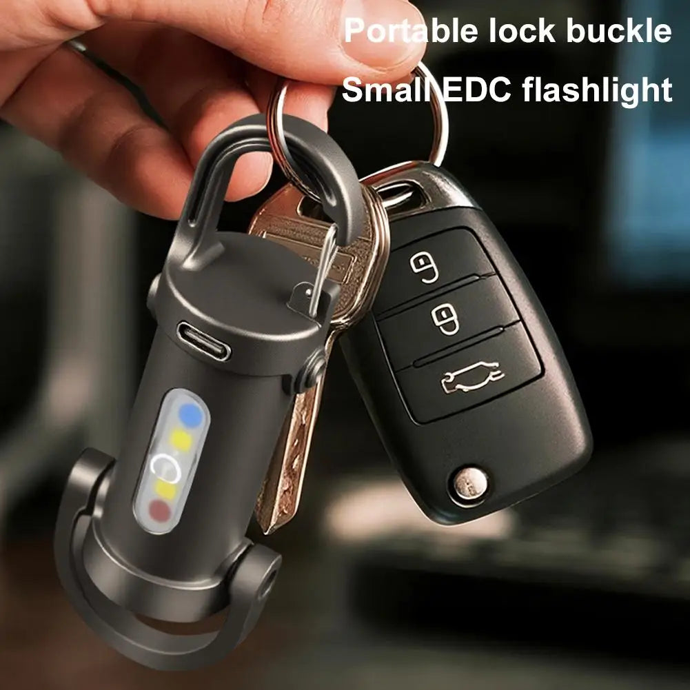 Mini COB LED Keychain Flashlight USB-C Rechargeable, 7 Modes LED Keychain Flashlight Qme