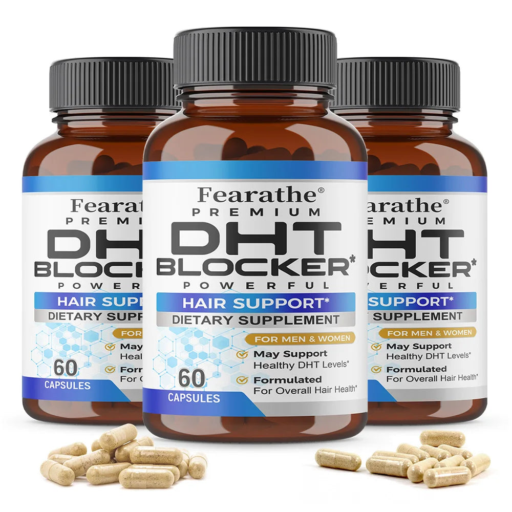 DHT Blocker Supplement with Saw Palmetto & Biotin – 60 Caps Hair Support Supplement Qst 60 count-3 bottle