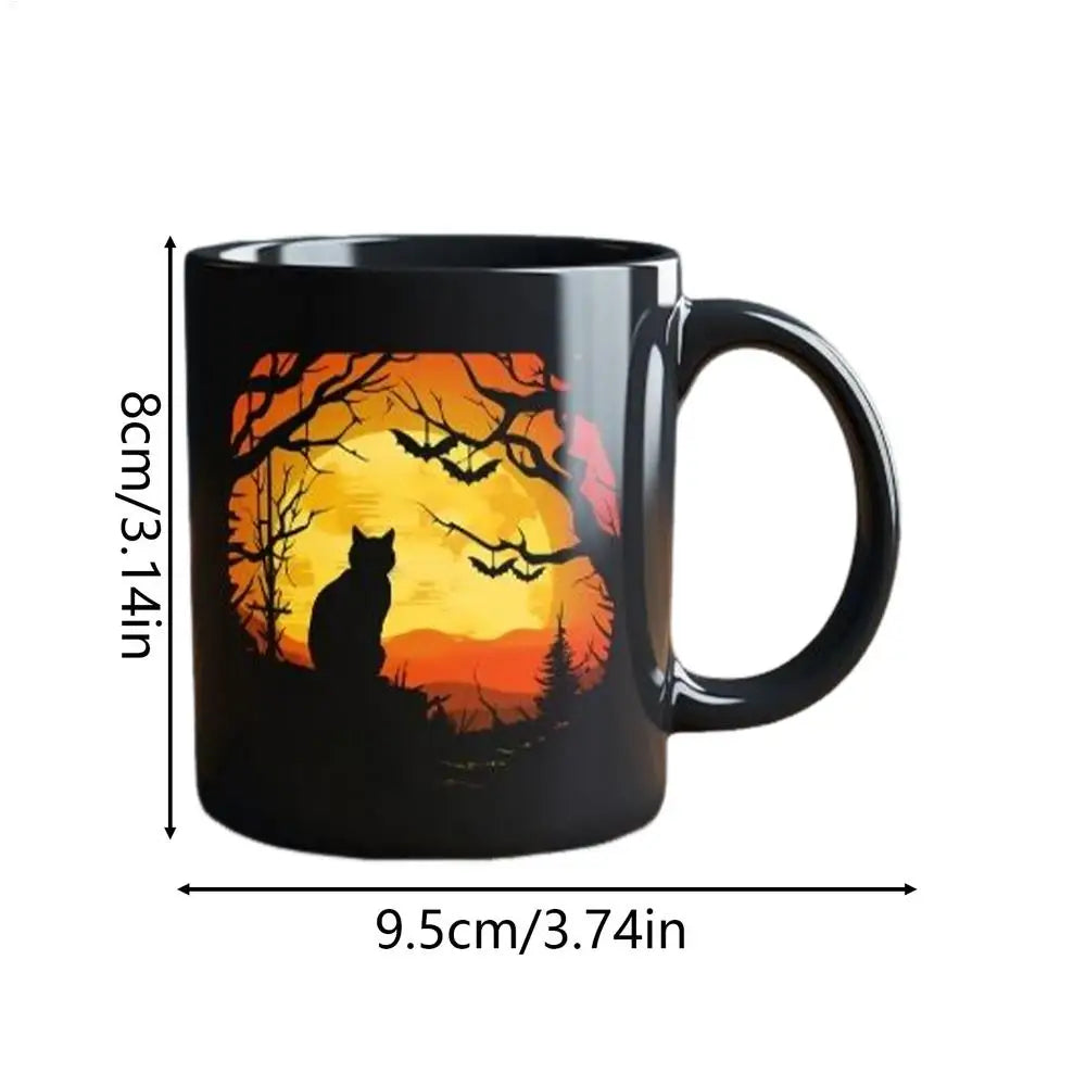 Halloween Black Cat Ceramic Coffee Mug – Funny Festive Cup Ceramic Coffee Mug Qme China Mainland B 350ml