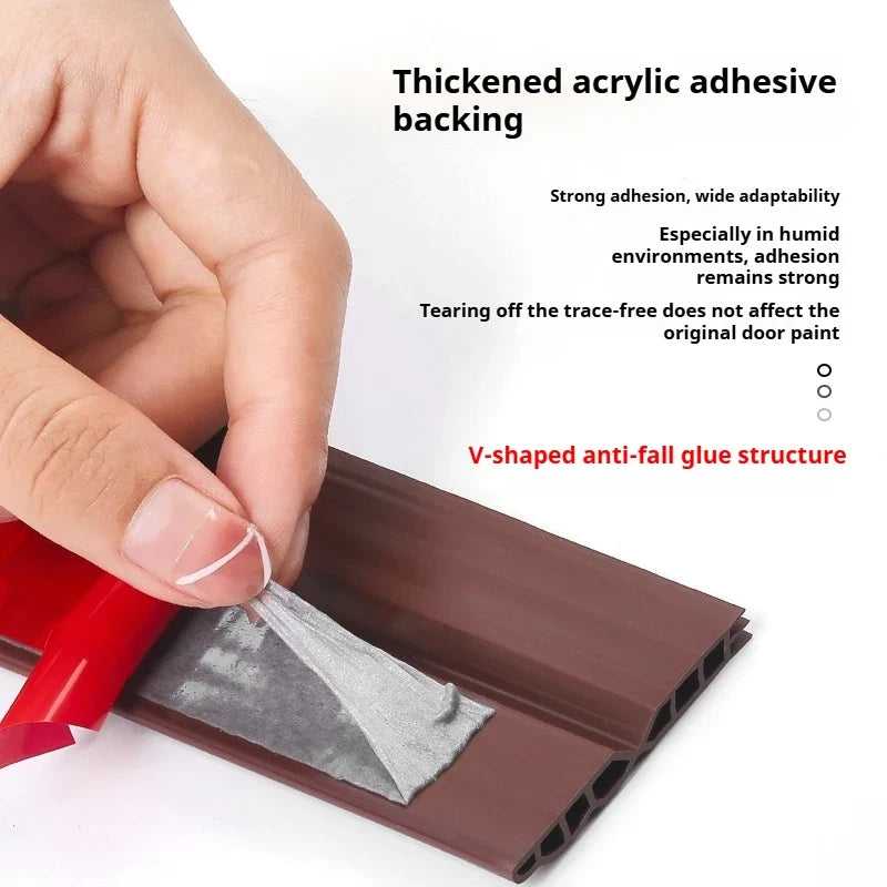 TPE Door Bottom Seal Strip 1M Self-Adhesive Weather Stripping Door Weather Strip Qme