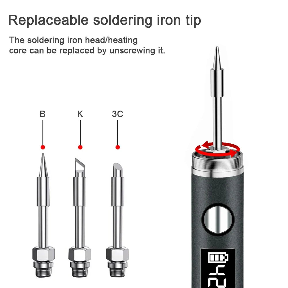 USB Soldering Iron 5V 8W Portable Lithium Battery Tool Portable Soldering Iron Qme