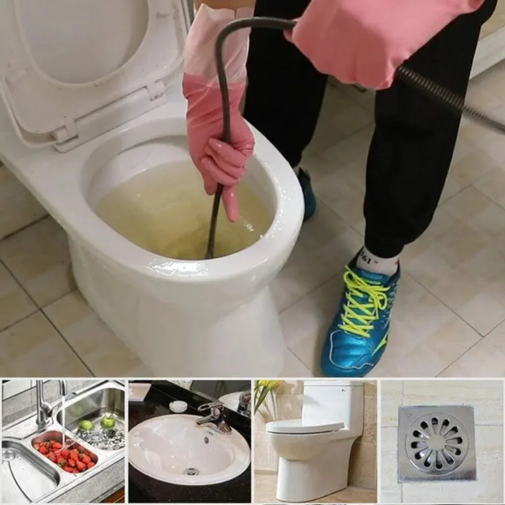 Spring Pipe Drain Dredging Tool – Toilet & Sink Unclogger Drain Dredging Tool Qme