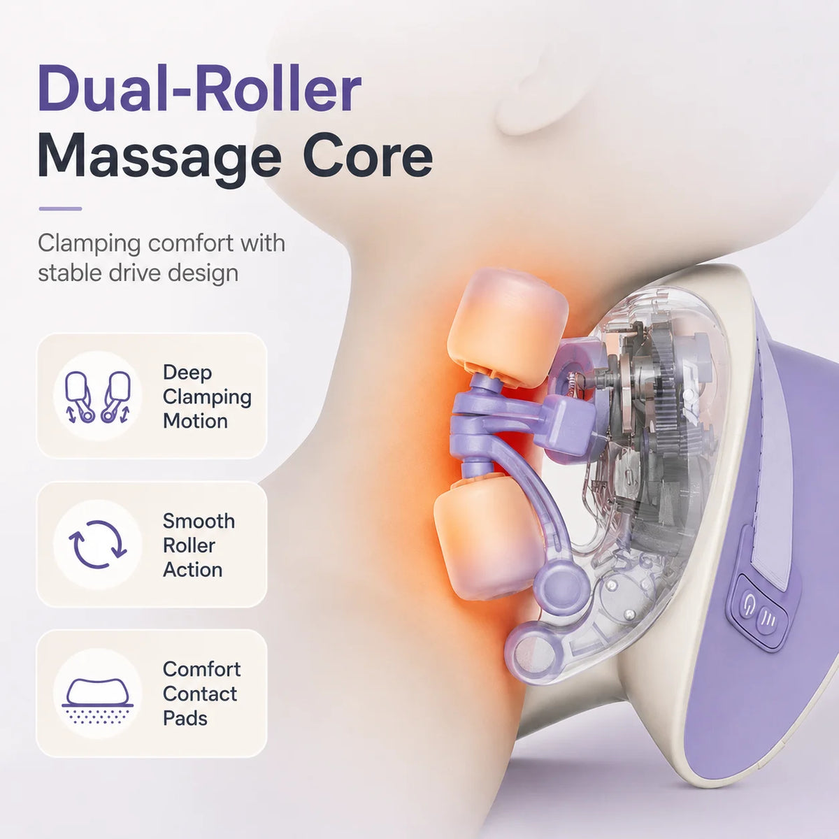 PAQIN Smart Clamping Massage Pillow – Neck, Back & Waist Roller Massage Pillow Qst