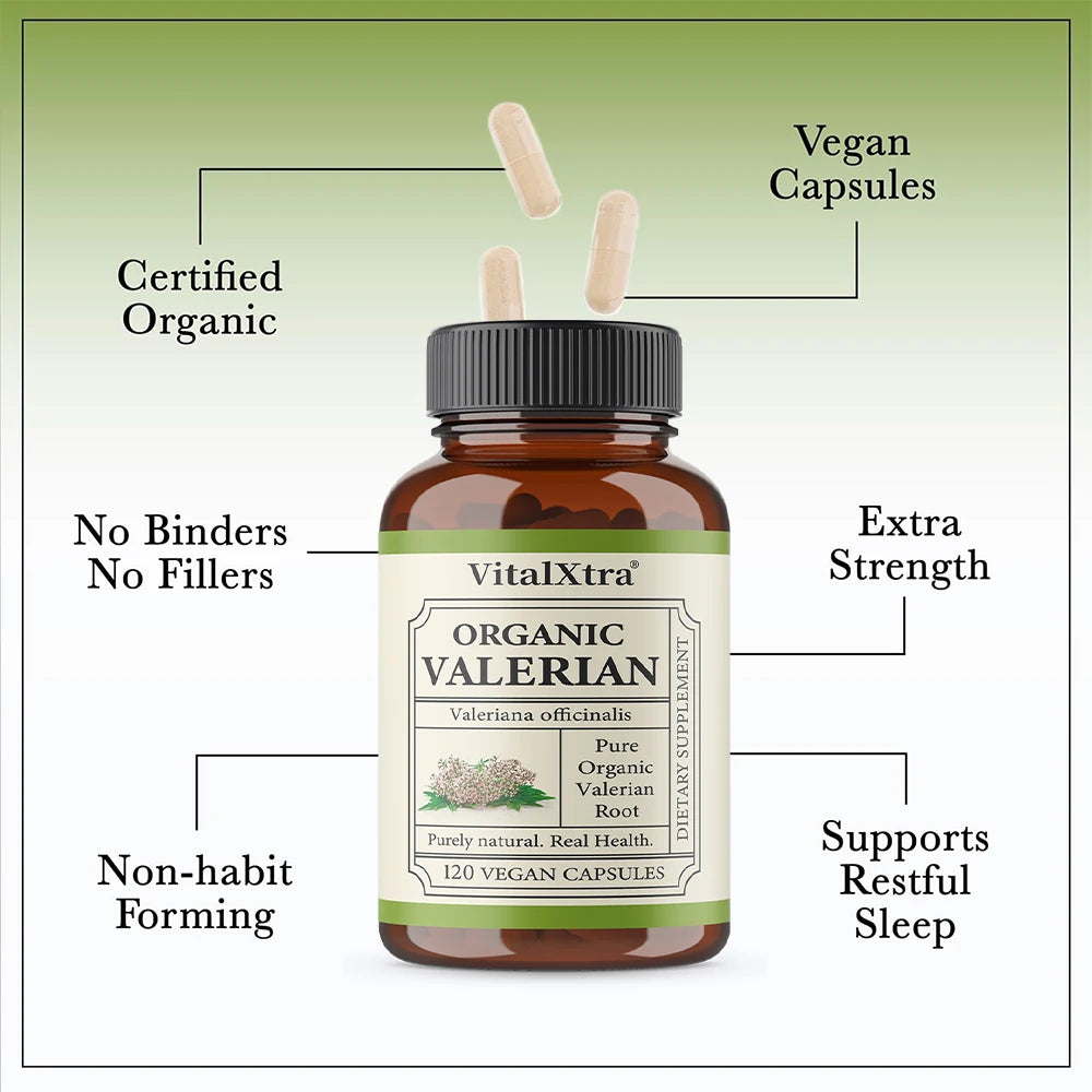 Valerian Root Capsules 450mg – Vegan Sleep & Calm Support Herbal Sleep Supplement Qst
