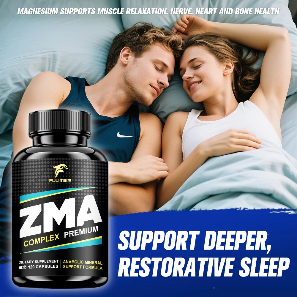 ZMA Capsules – Zinc, Magnesium & Vitamin B6 | 120ct Vitamin Supplement Qst