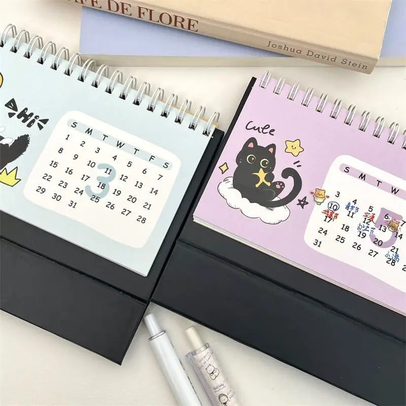 2026 Mini Desk Calendar – Cute Cat & Horse Design | Portable Mini Desk Calendar Qme