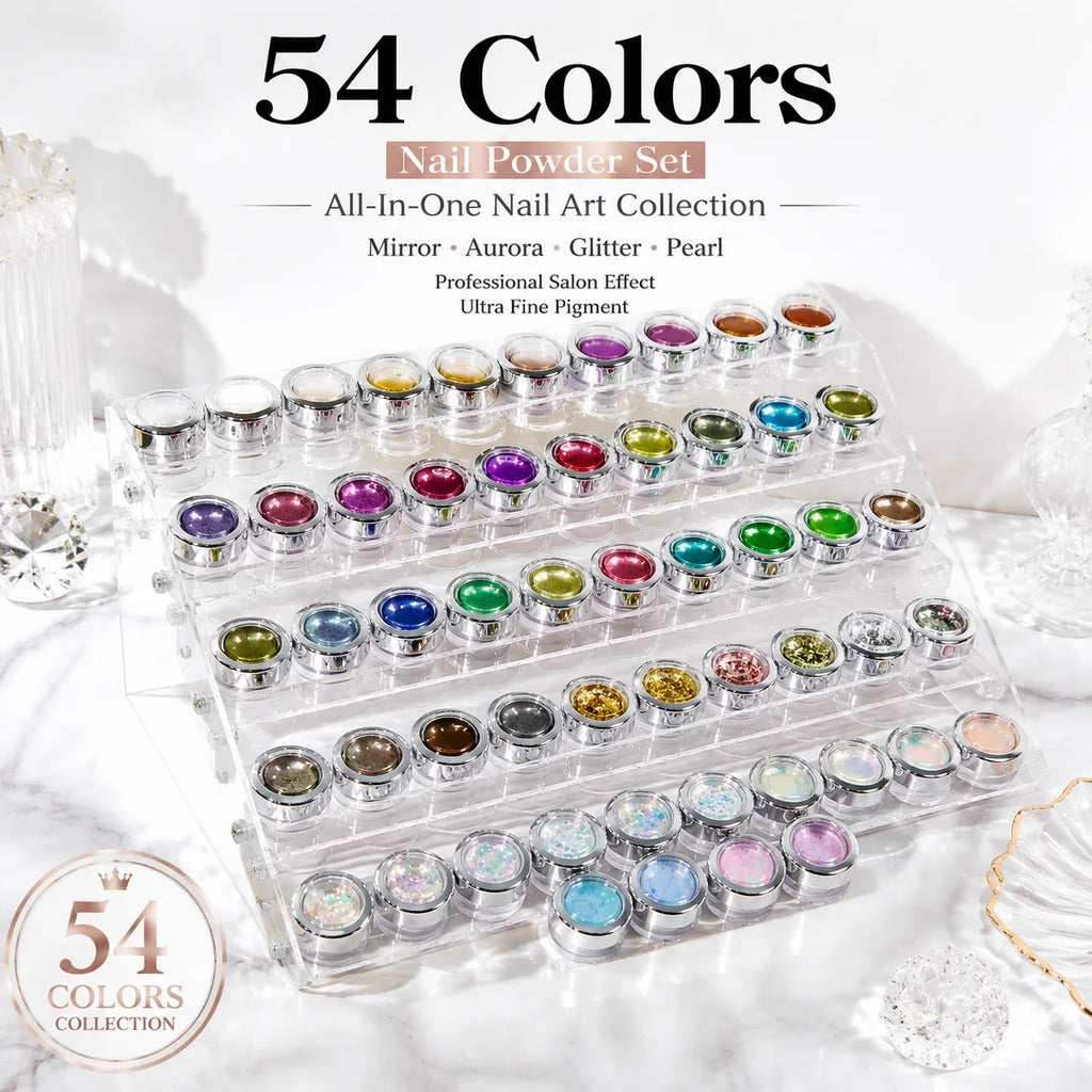70-Color Opal Pink Nail Art Set with Swatches & Storage Box Nail Art Set Qme