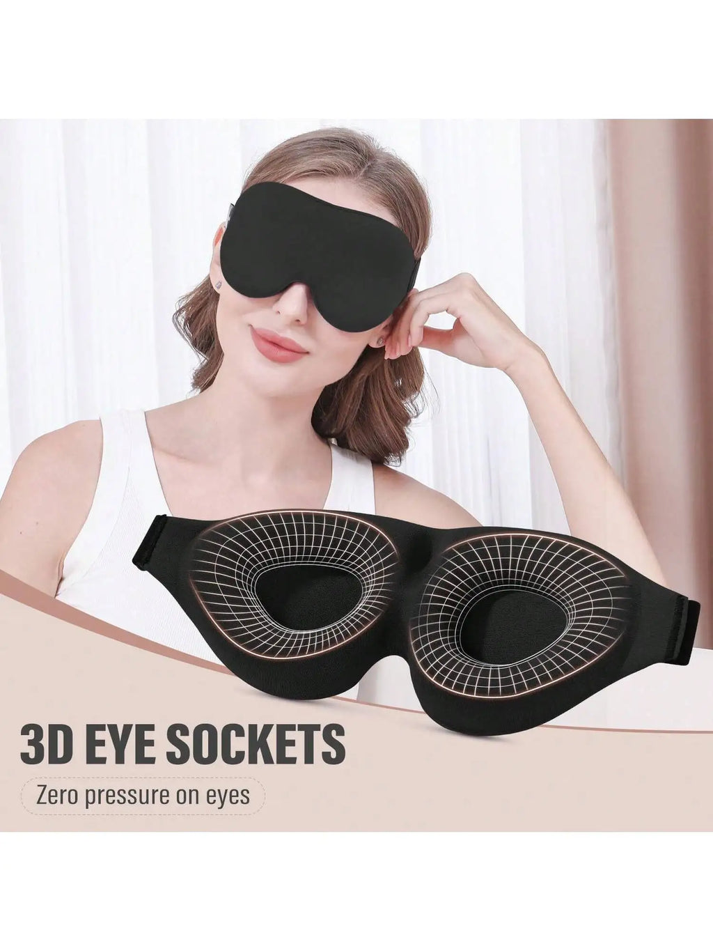 3D Sleep Mask with Ear Plugs – Soft Light-Blocking Eye Mask Sleep Mask Set Qme