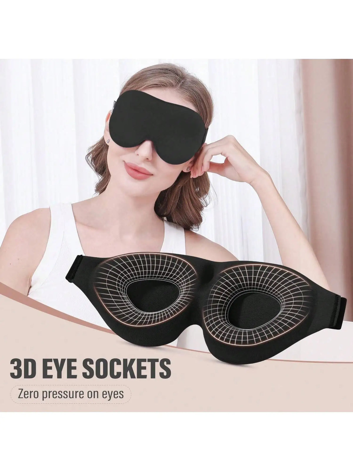 3D Sleep Mask with Ear Plugs – Soft Light-Blocking Eye Mask Sleep Mask Set Qme