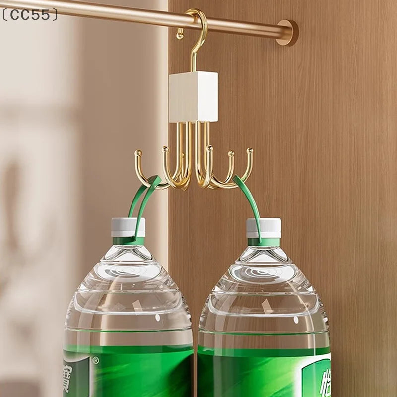 Rotating Wooden Belt Hanger – Closet Organizer with Steel Hooks Closet Belt Organizer Qst