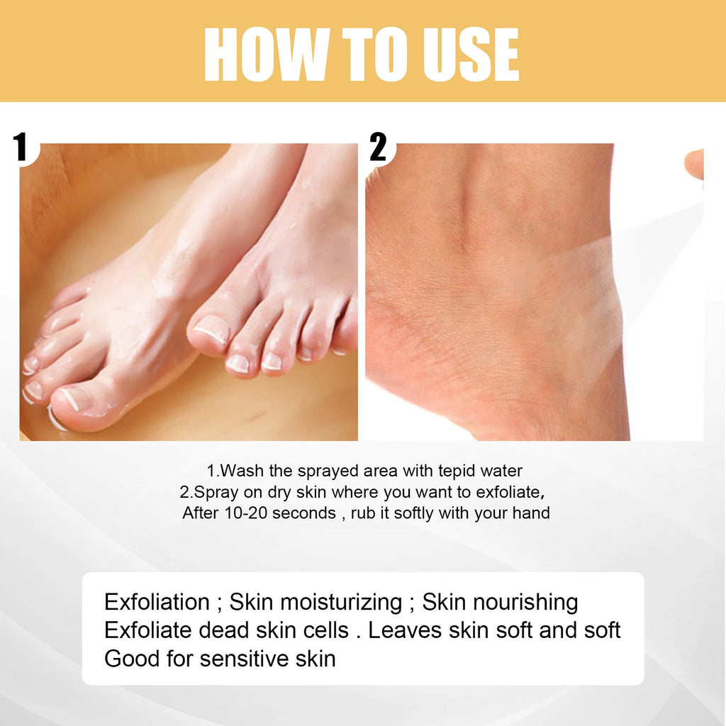 Foot Exfoliating Spray – 72H Moisture Lock & Callus Softener Foot Care Spray Qst