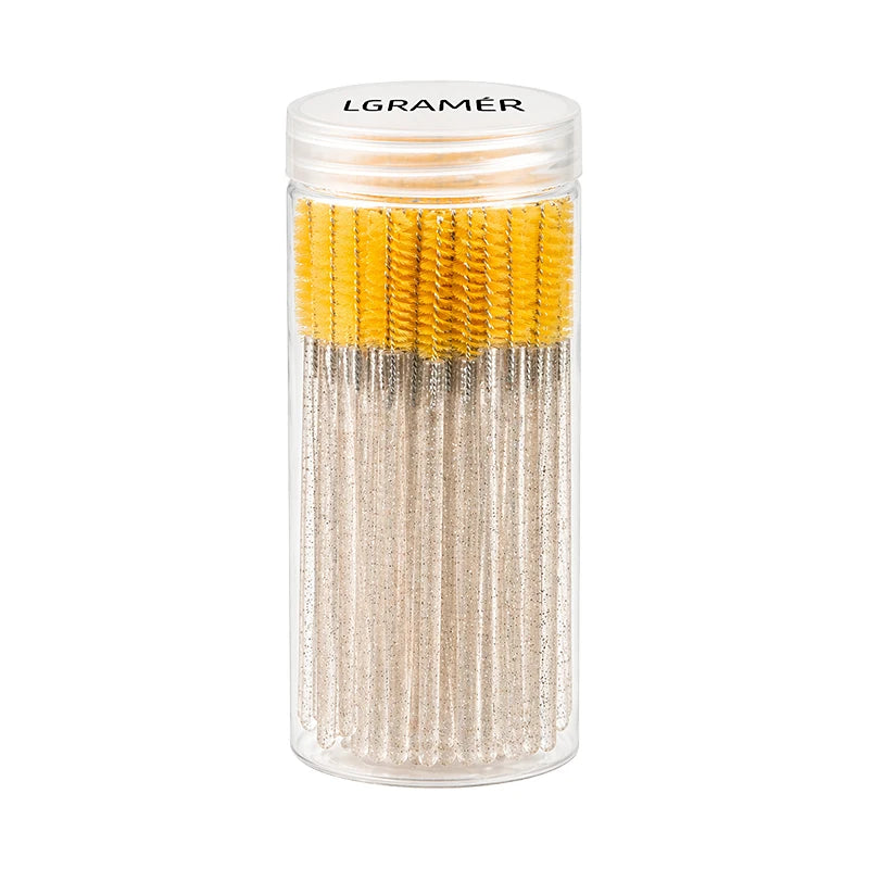 Disposable Mascara Wands & Eyelash Brushes 50/100 Pcs Mascara Wand Set Qst Yellow-50pcs