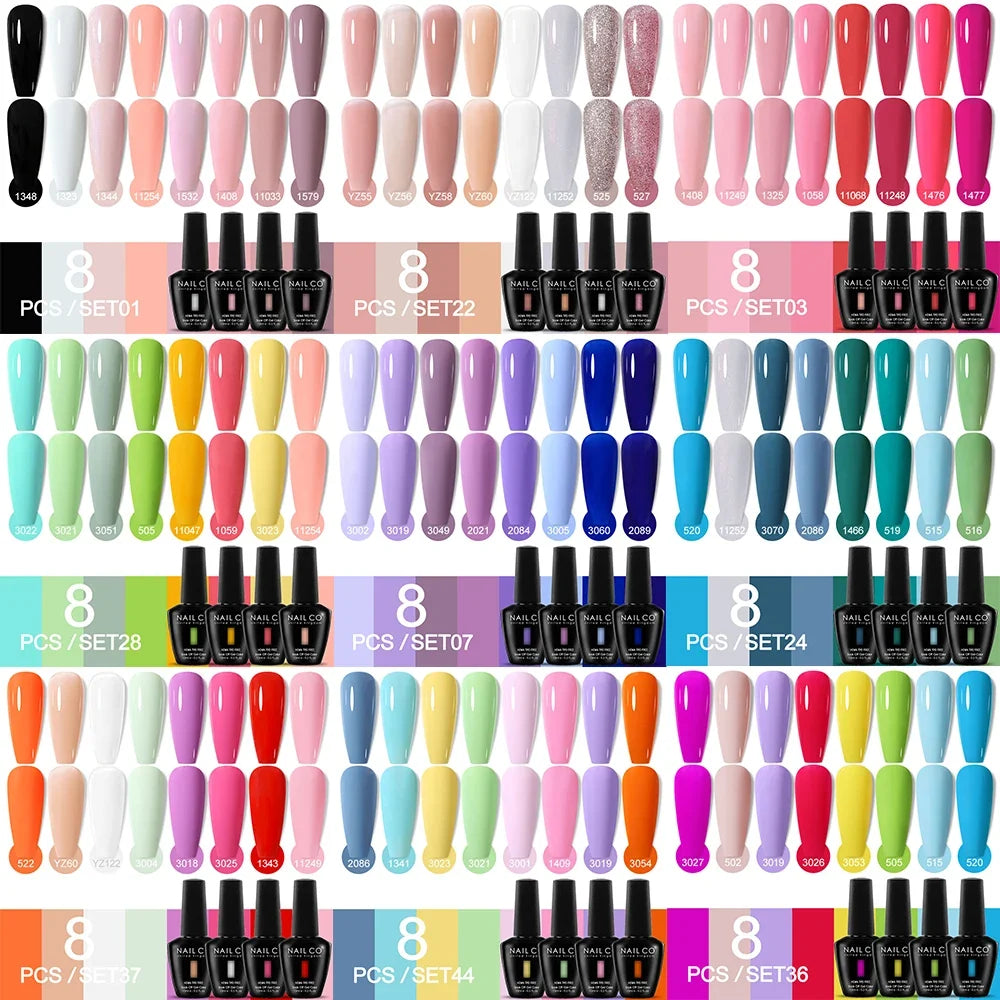 NAILCO Sparkly Gel Nail Polish – Rose, Red & Purple 15ml Gel Nail Polish Qme