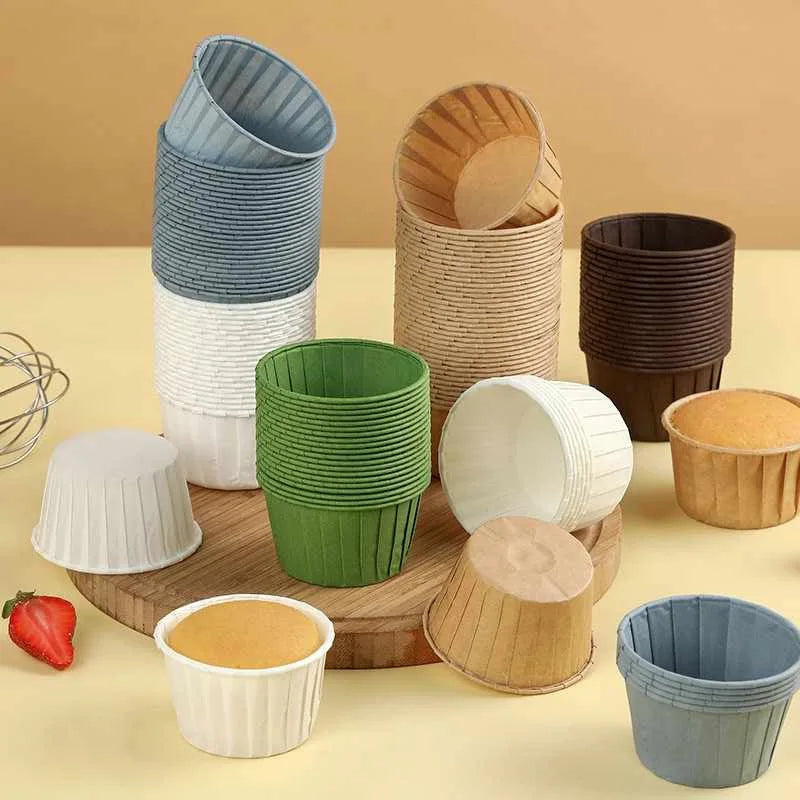 Crimped Muffin Cups – Heat-Resistant Oil-Proof Baking Liners Muffin Cup Liners Qme