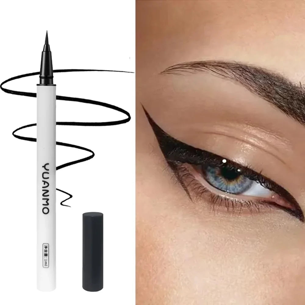 Ultra-Fine Brown Liquid Eyeliner – Waterproof & Quick-Dry Liquid Eyeliner Pen Qme