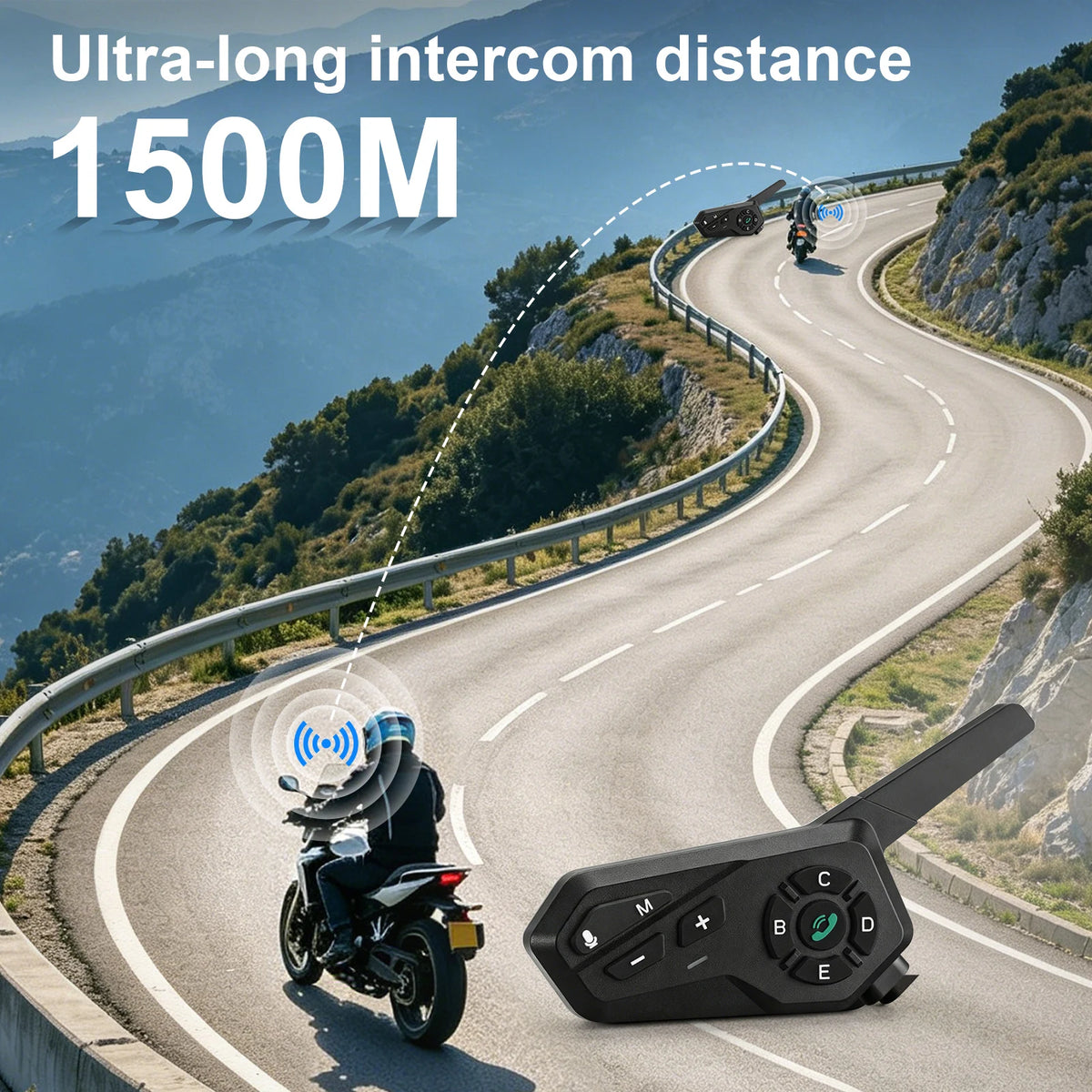 Motorcycle Helmet Bluetooth Headset – 6-Rider Intercom & FM Helmet Bluetooth Headset Qst
